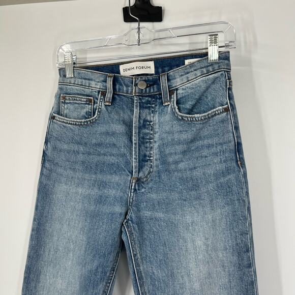 Denim Forum Aritzia The Yoko High Rise Slim Jeans Button Fly - Picture 2 of 8